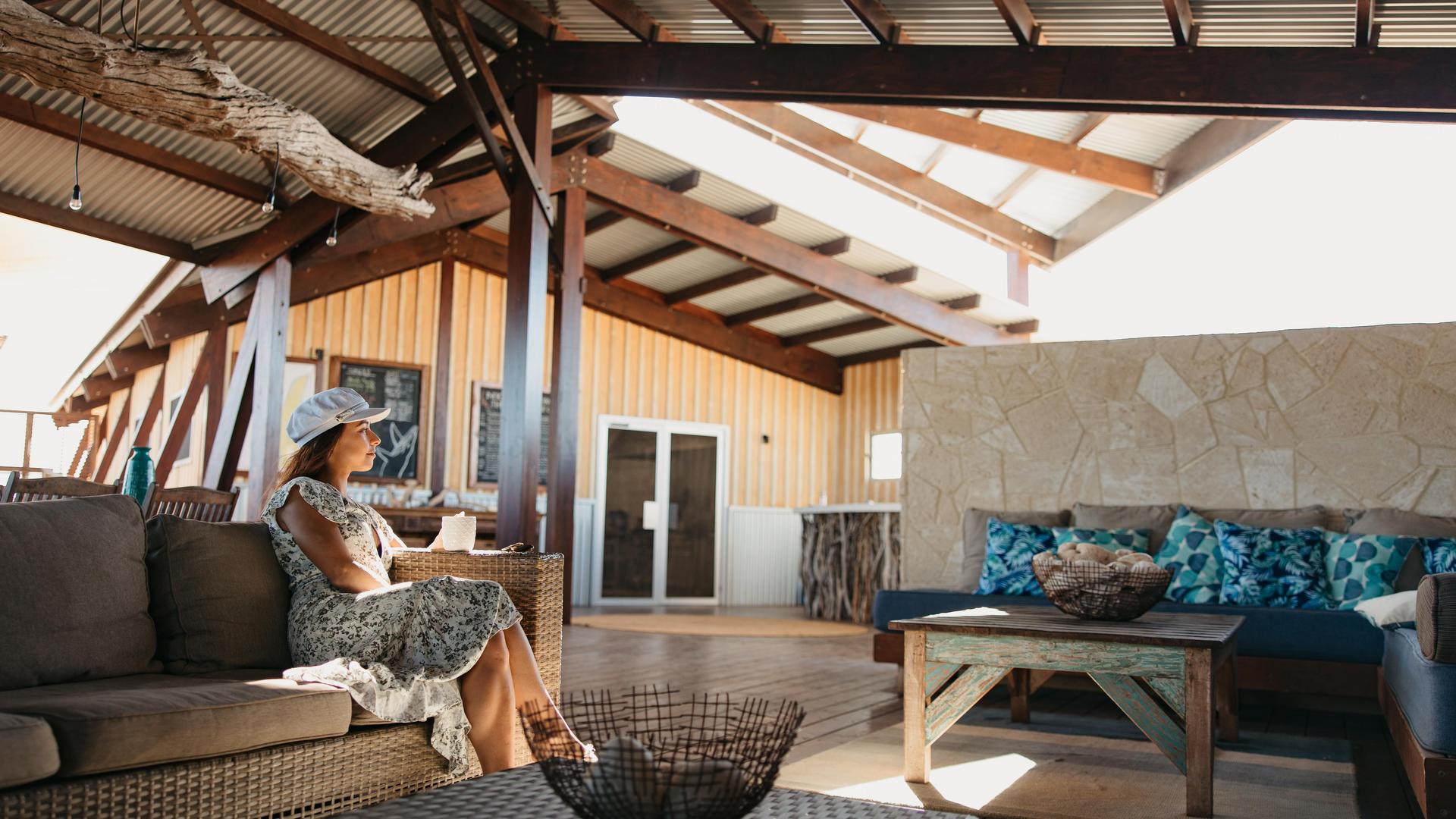 women enjoying coffee at communal area