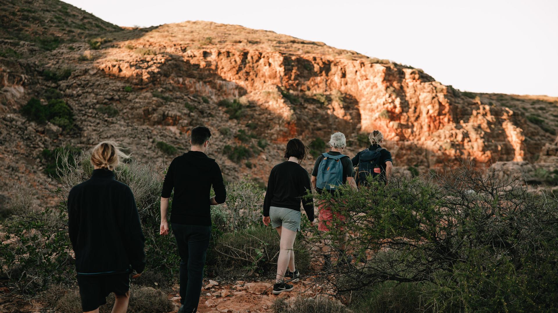 people walking on gorge trail